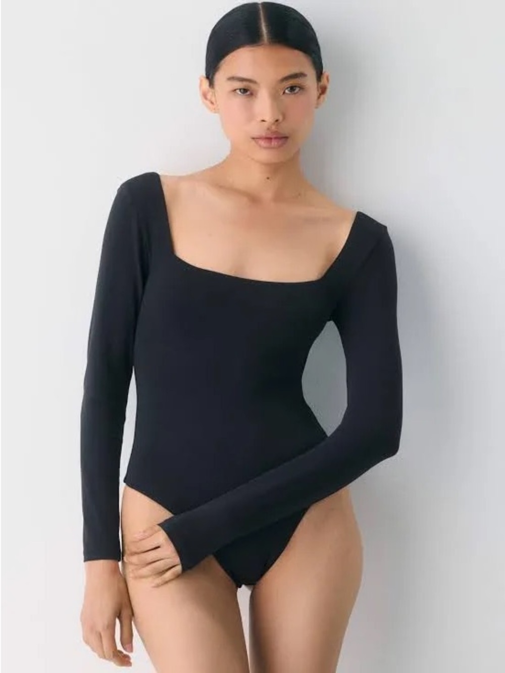 Aritzia Black Long Sleeve Bodysuit